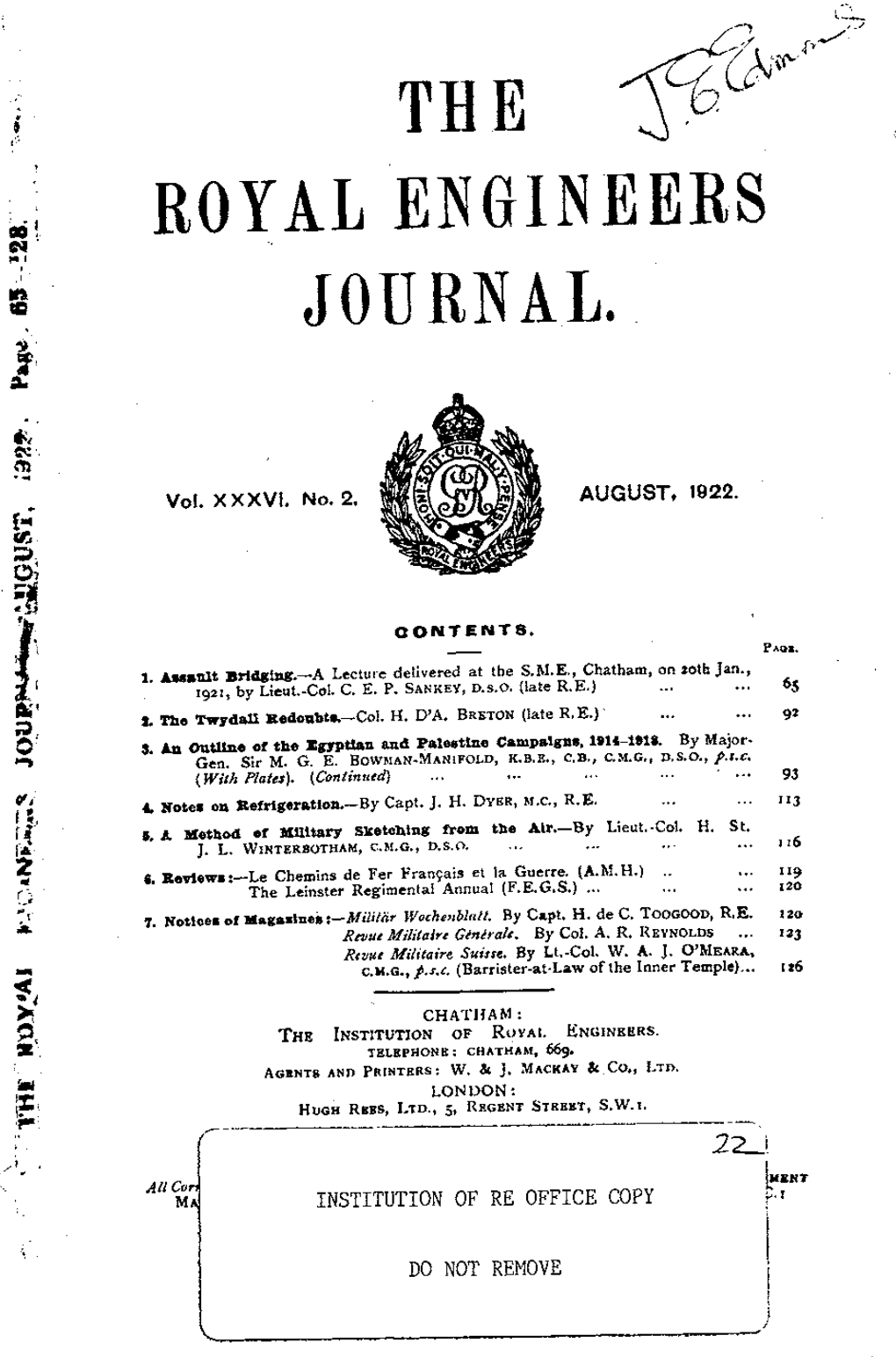 Tbe Royal Engineers Journal