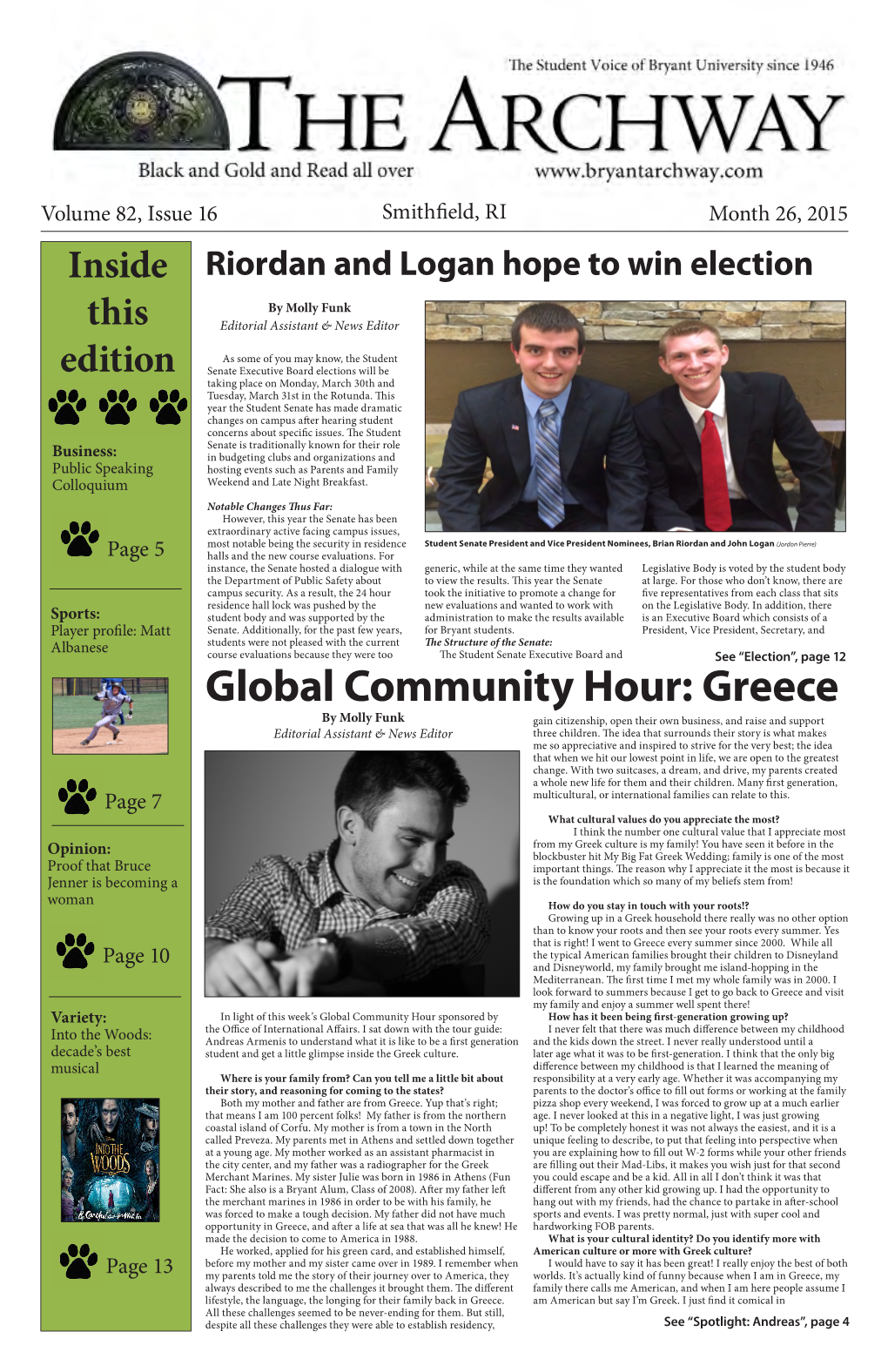 V. 82, Issue 16, March 26, 2015