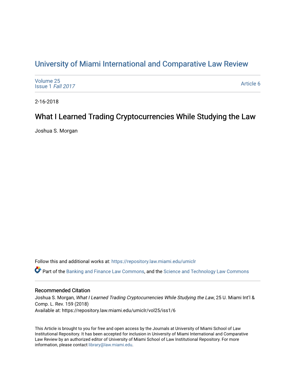 What I Learned Trading Cryptocurrencies While Studying the Law