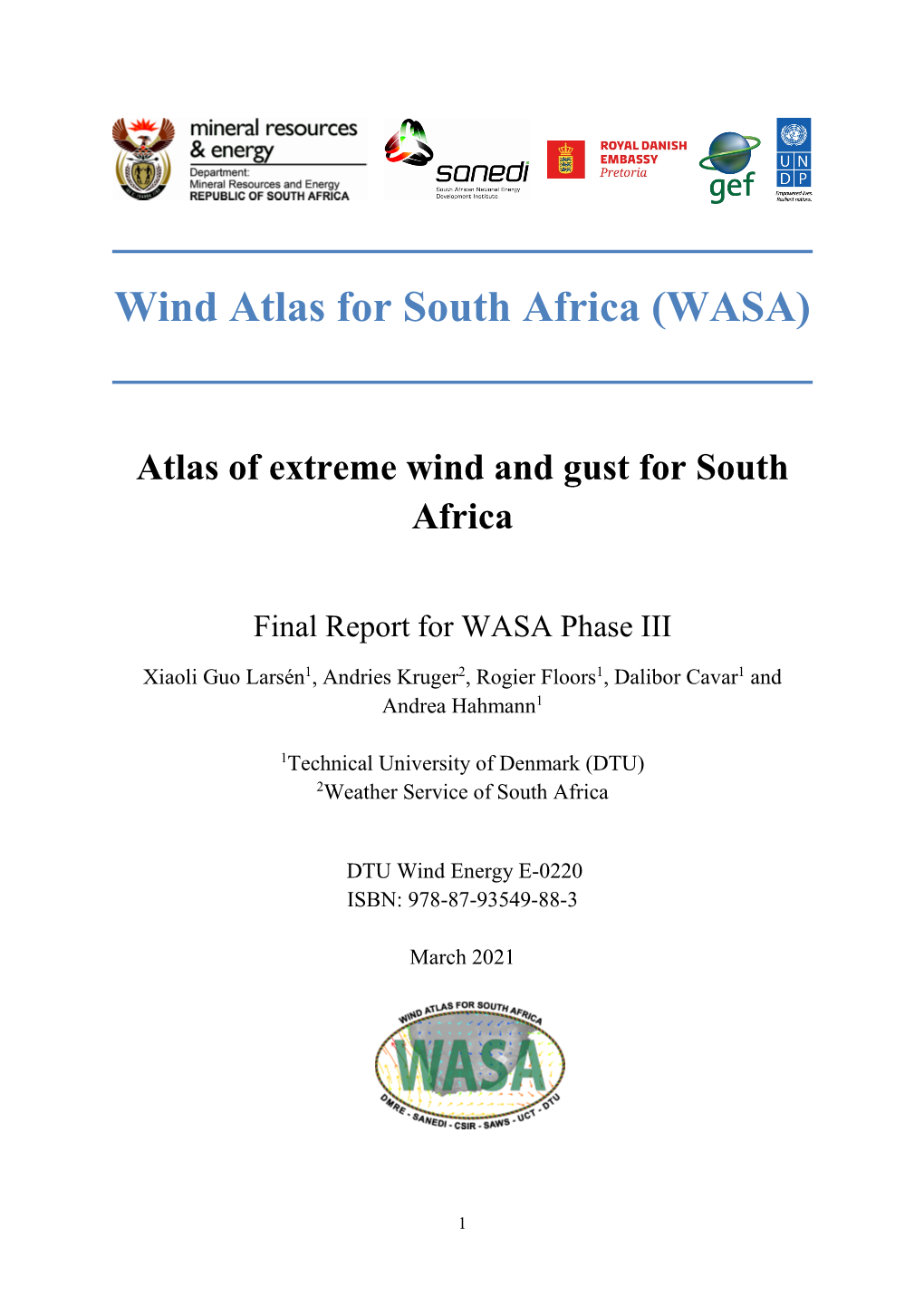 Observational Wind Atlas for 10 Met. Masts in Northern, Western And