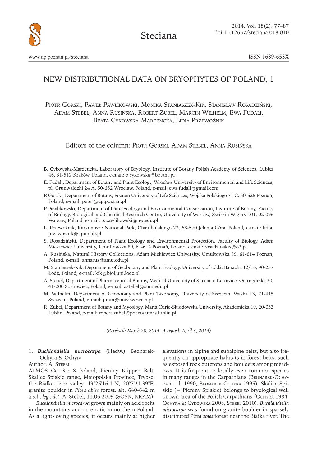 Steciana Doi:10.12657/Steciana.018.010 ISSN 1689-653X