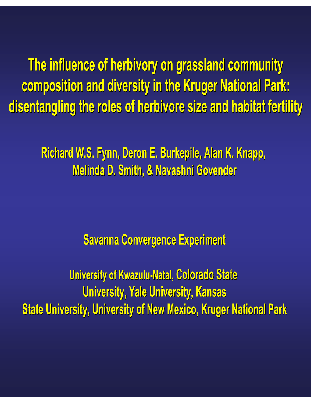 The Influence of Herbivory on Grassland Community Composition