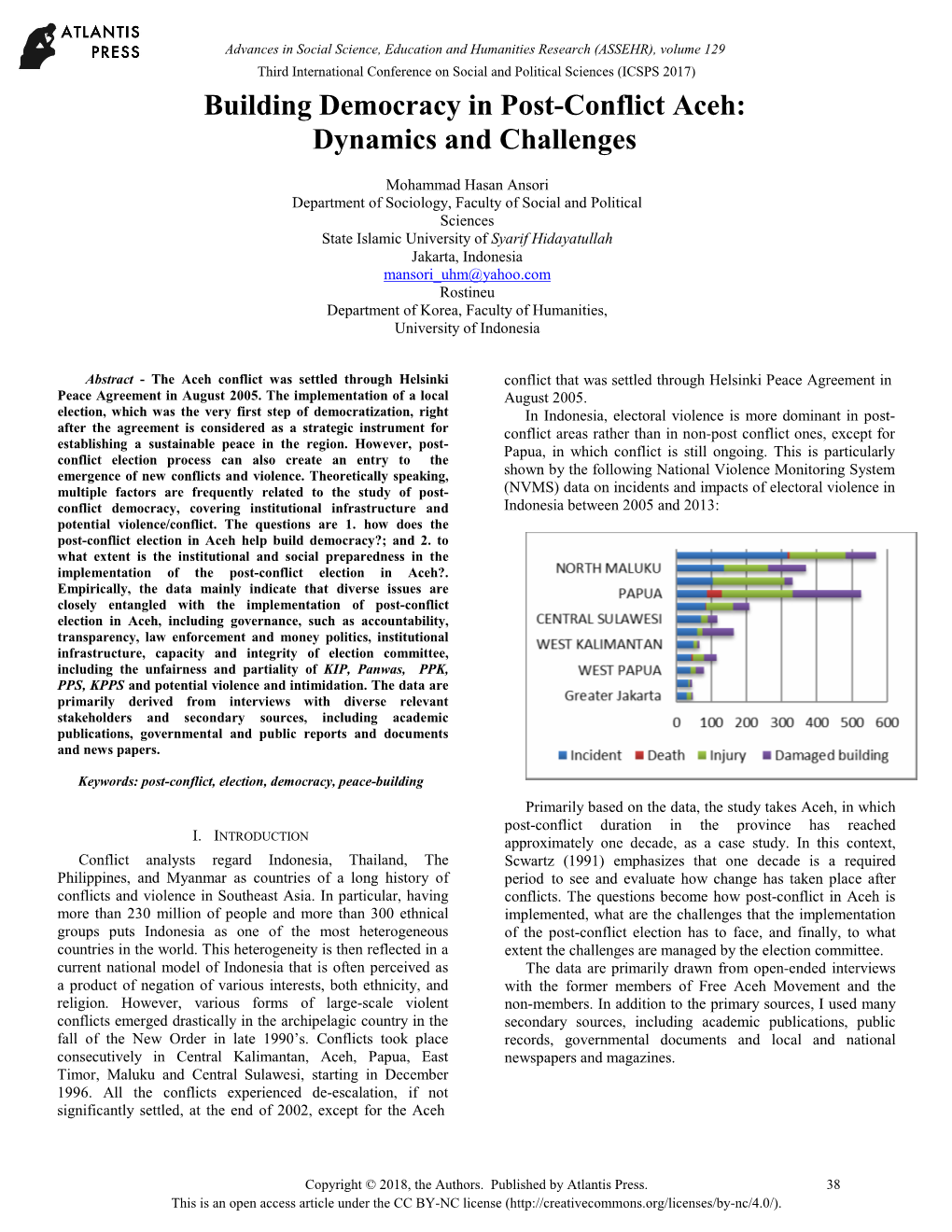 Building Democracy in Post-Conflict Aceh: Dynamics and Challenges