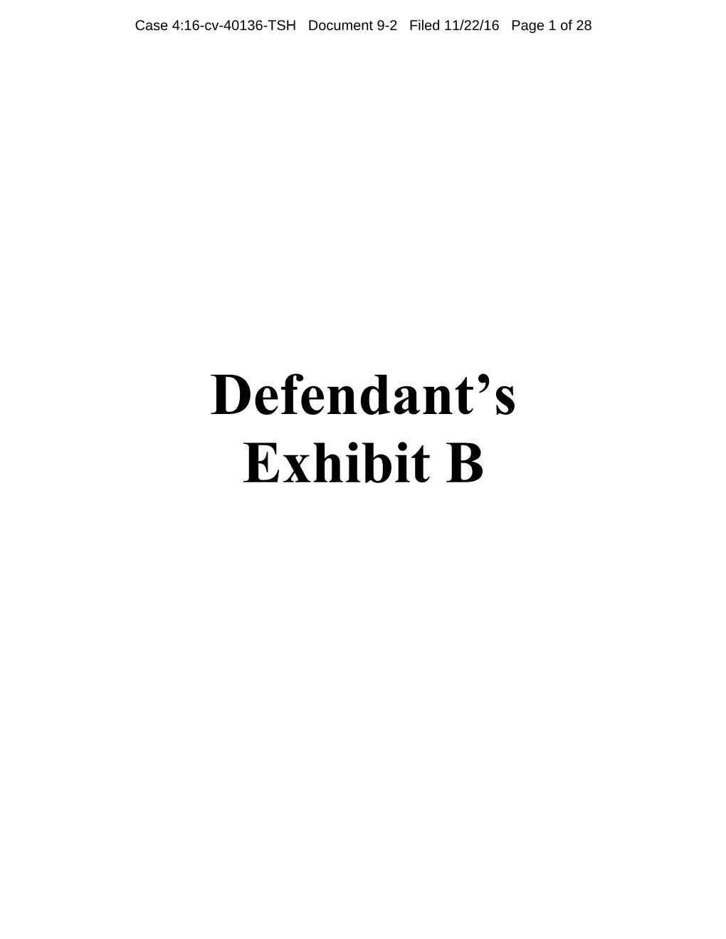 Defendant's Exhibit B