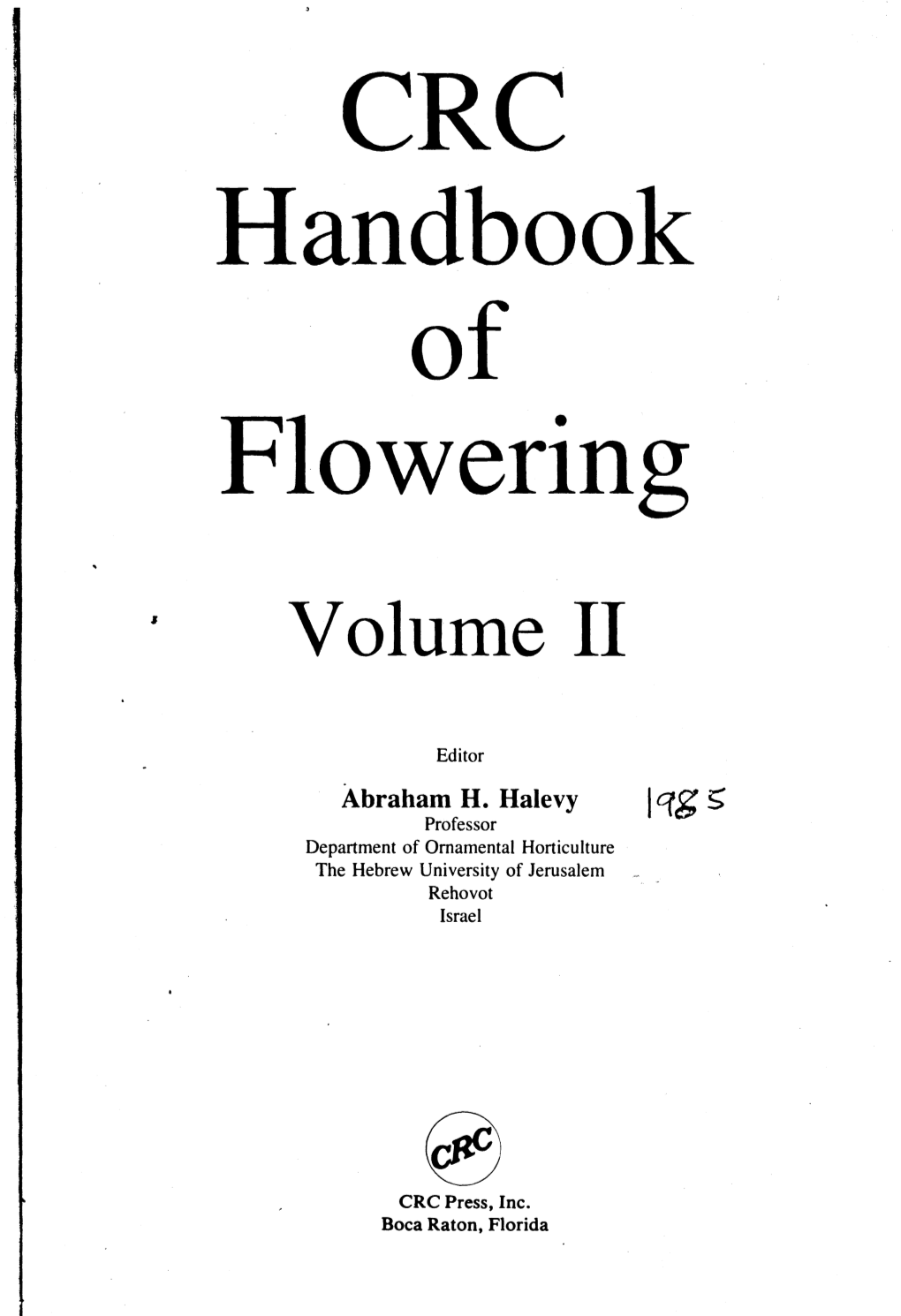 Handbook Flowering