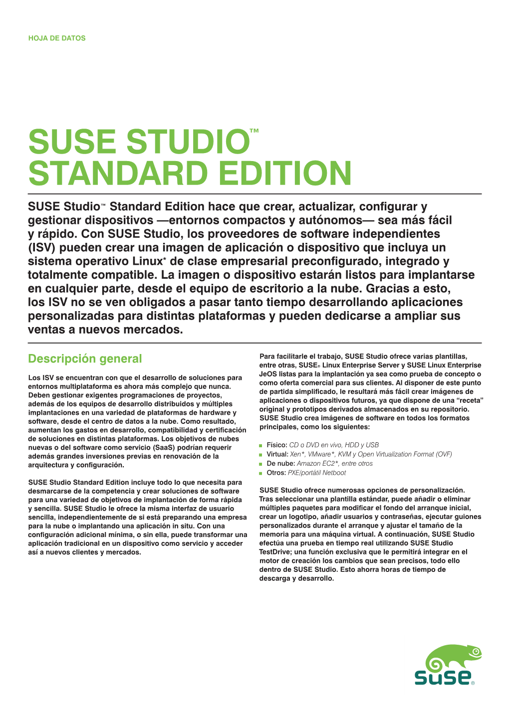 Suse Studio™ Standard Edition