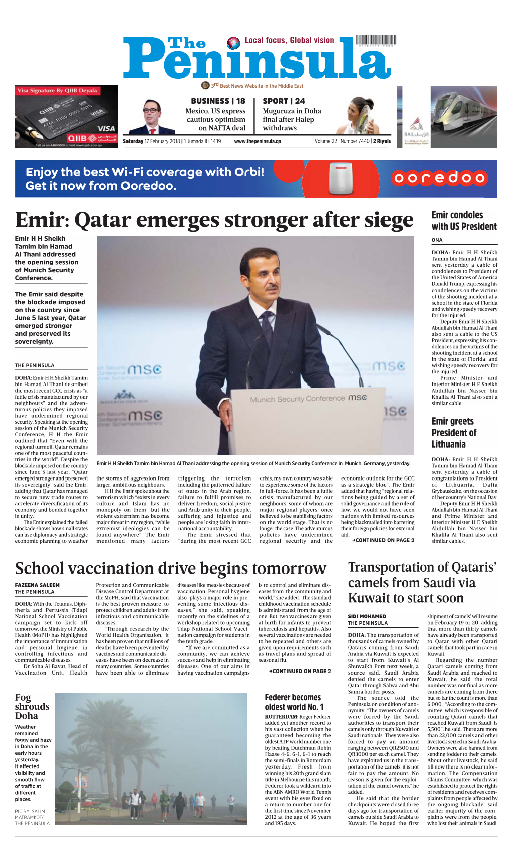 Emir Condoles Emir: Qatar Emerges Stronger After Siege with US President