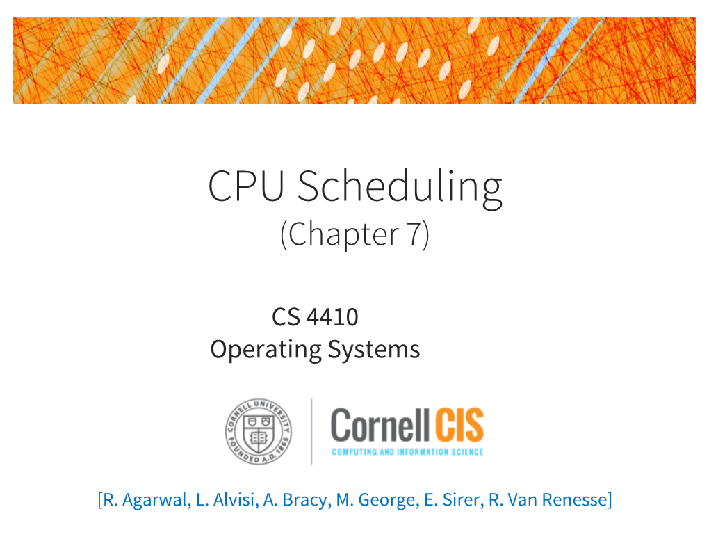 CPU Scheduling (Chapter 7)