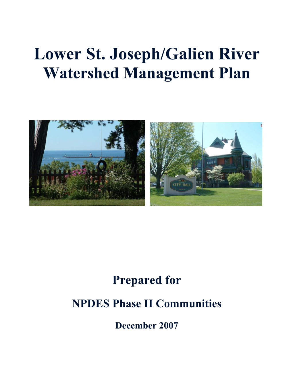 Lower St. Joseph/Galien River Watershed Management Plan