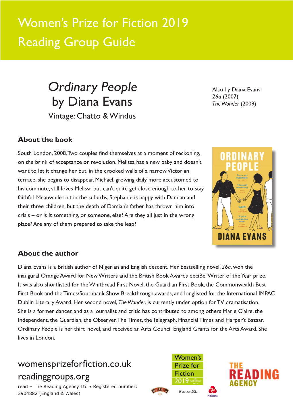 Women's Prize for Fiction 2019 Reading Group Guide Ordinary