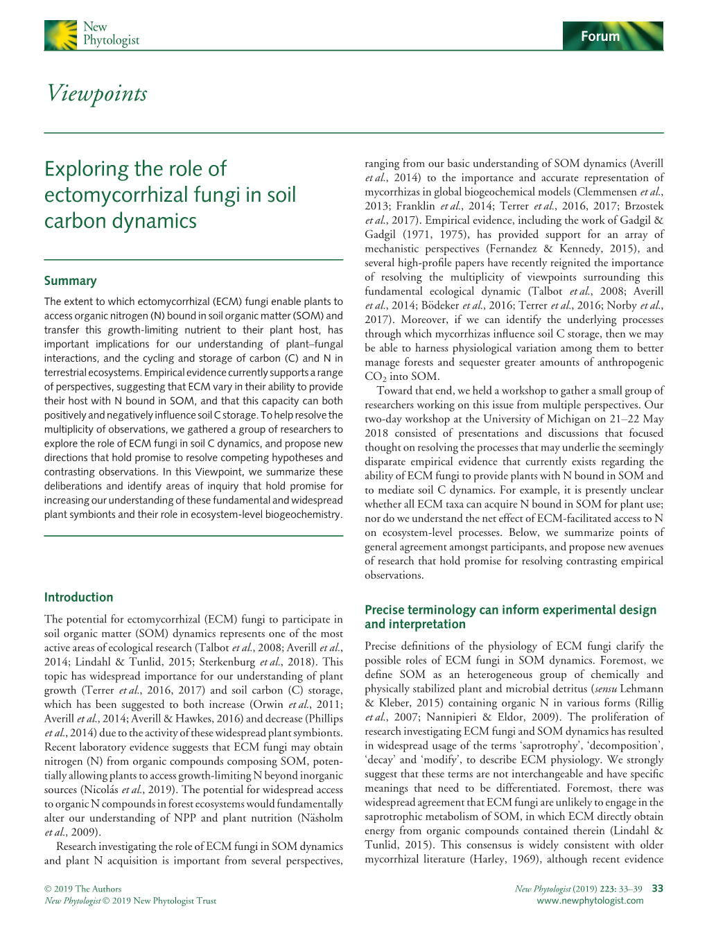 Exploring the Role of Ectomycorrhizal Fungi in Soil Carbon Dynamics