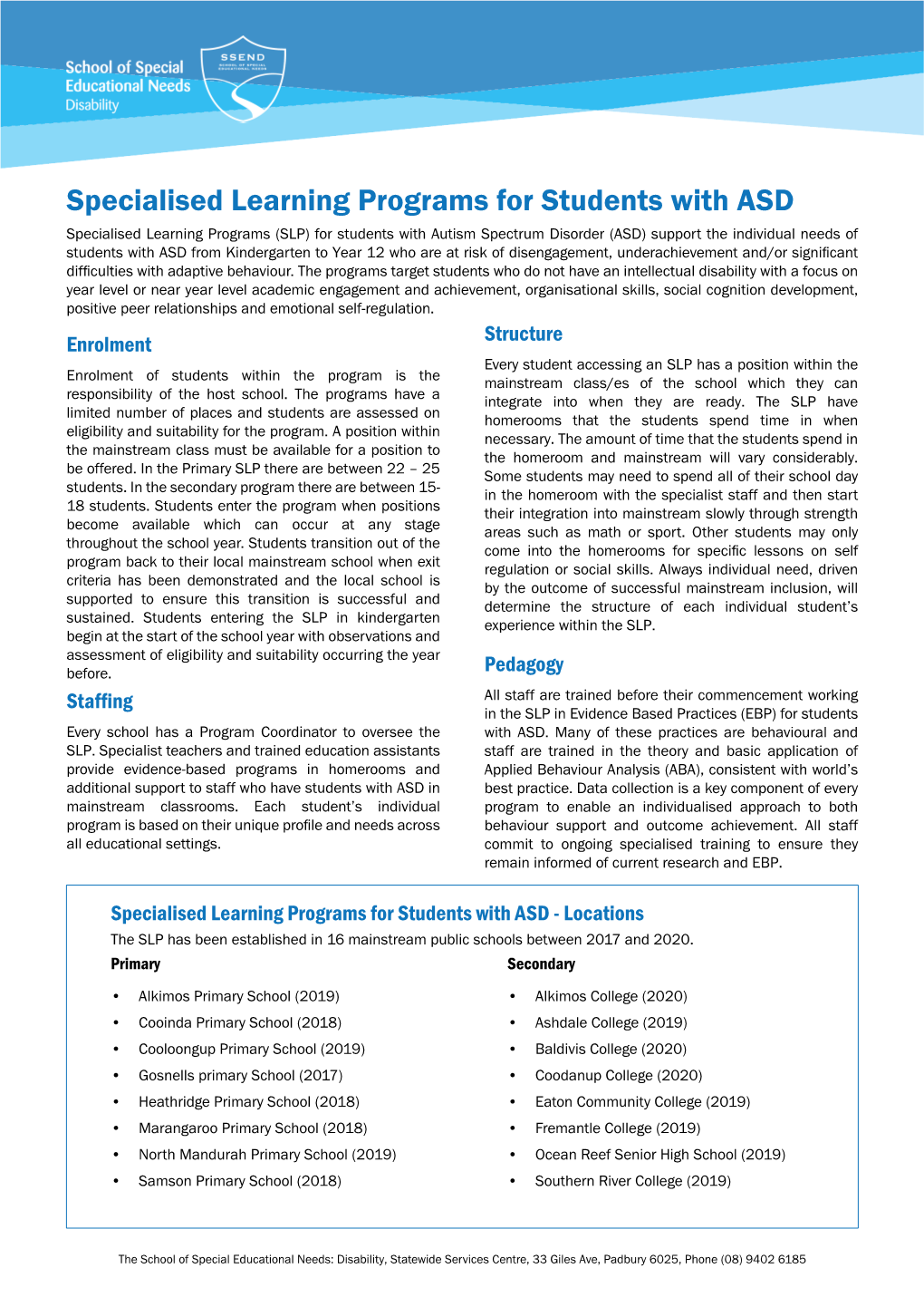 SLP Fact Sheet