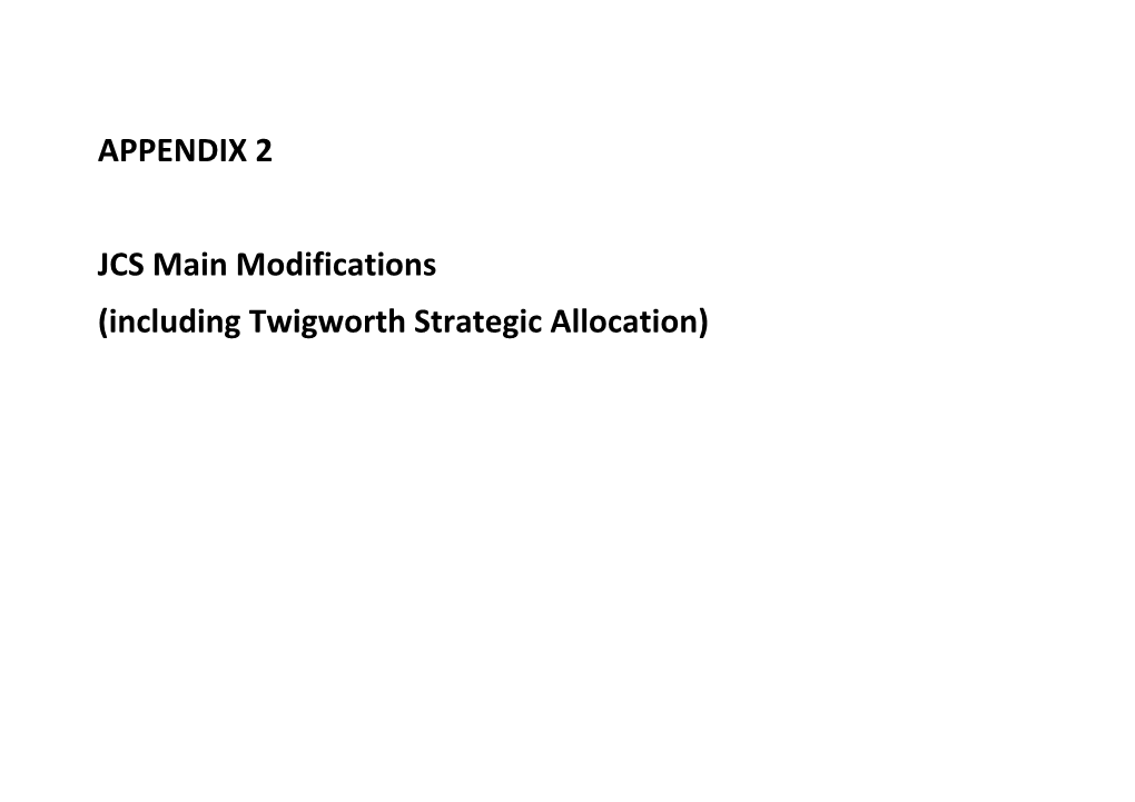 APPENDIX 2 JCS Main Modifications (Including Twigworth Strategic