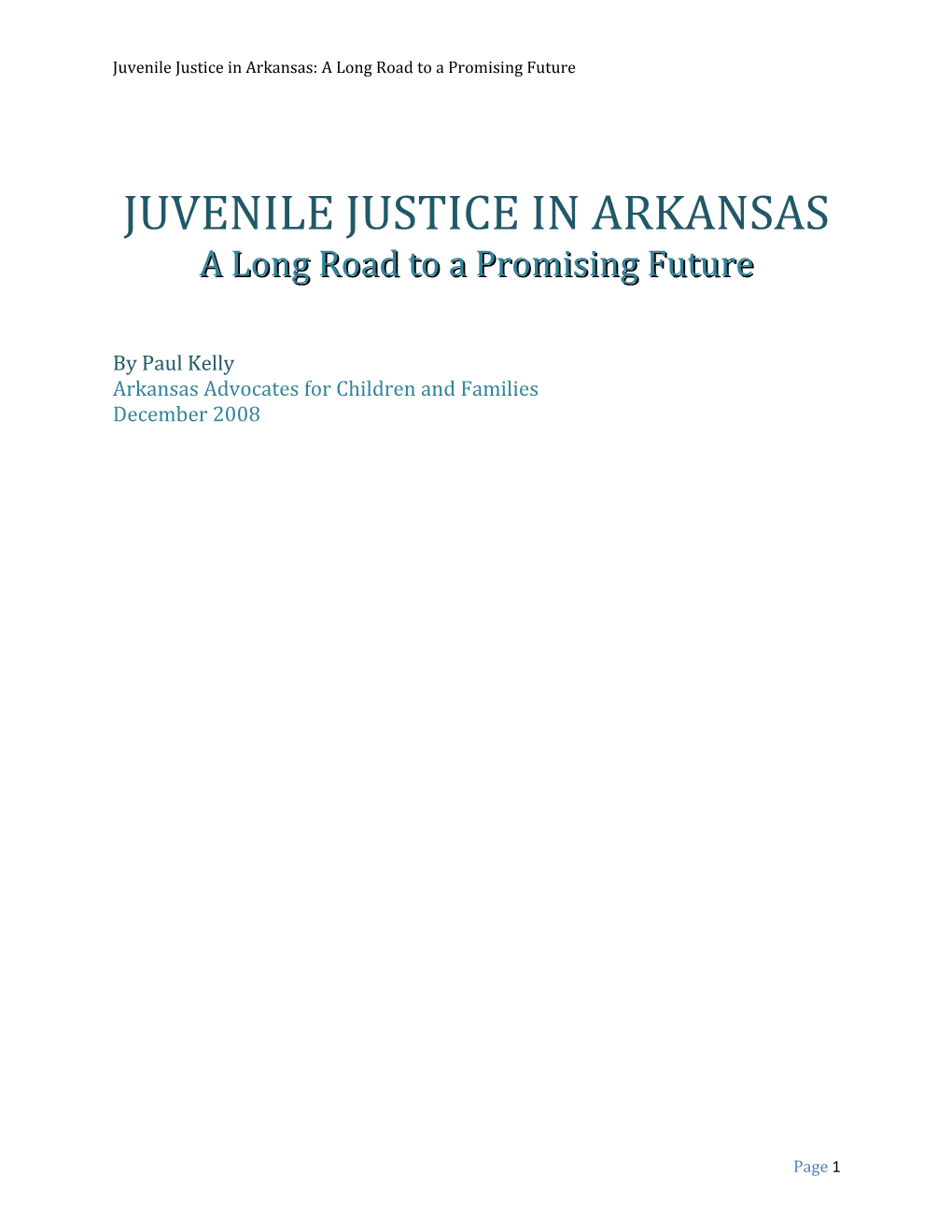 Juvenile Justice in Arkansas