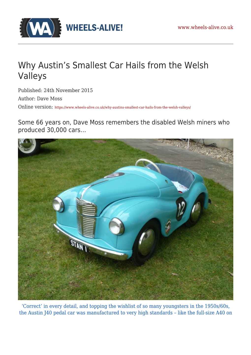 S Smallest Car Hails from the Welsh Valleys