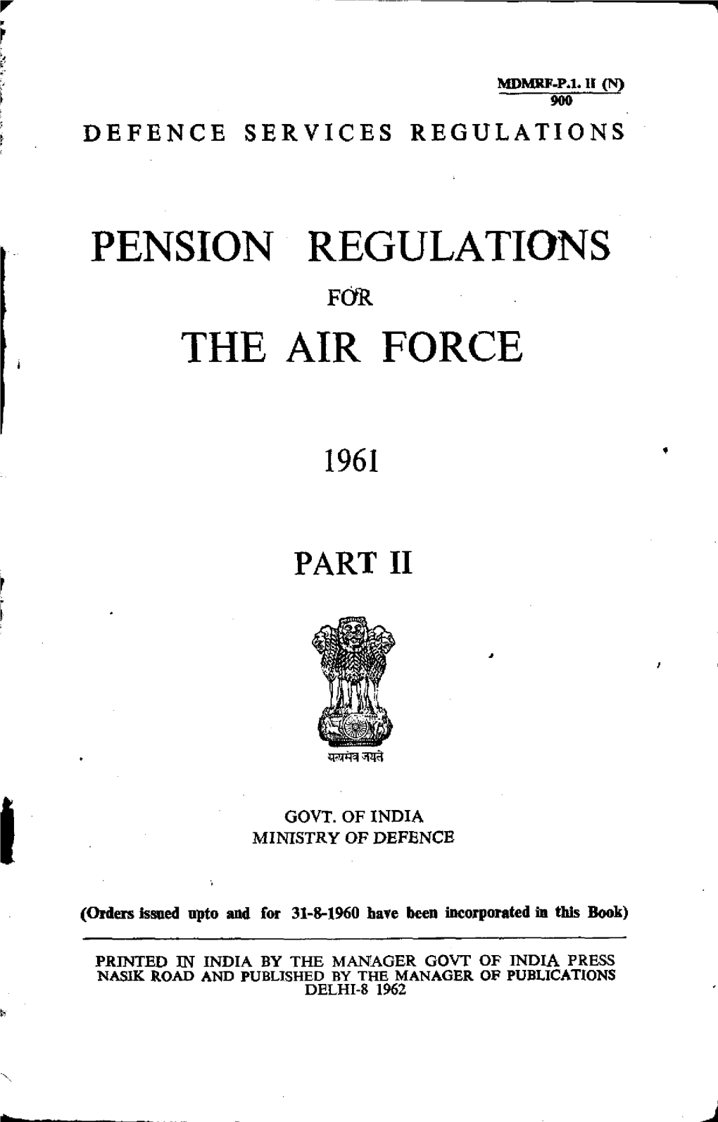 Pension Regulations the Air Force