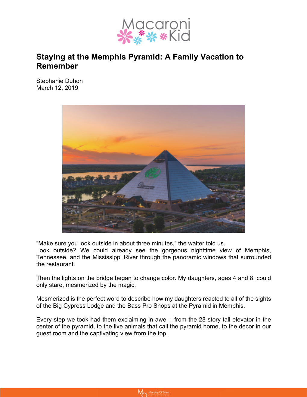 Staying at the Memphis Pyramid: a Family Vacation to Remember