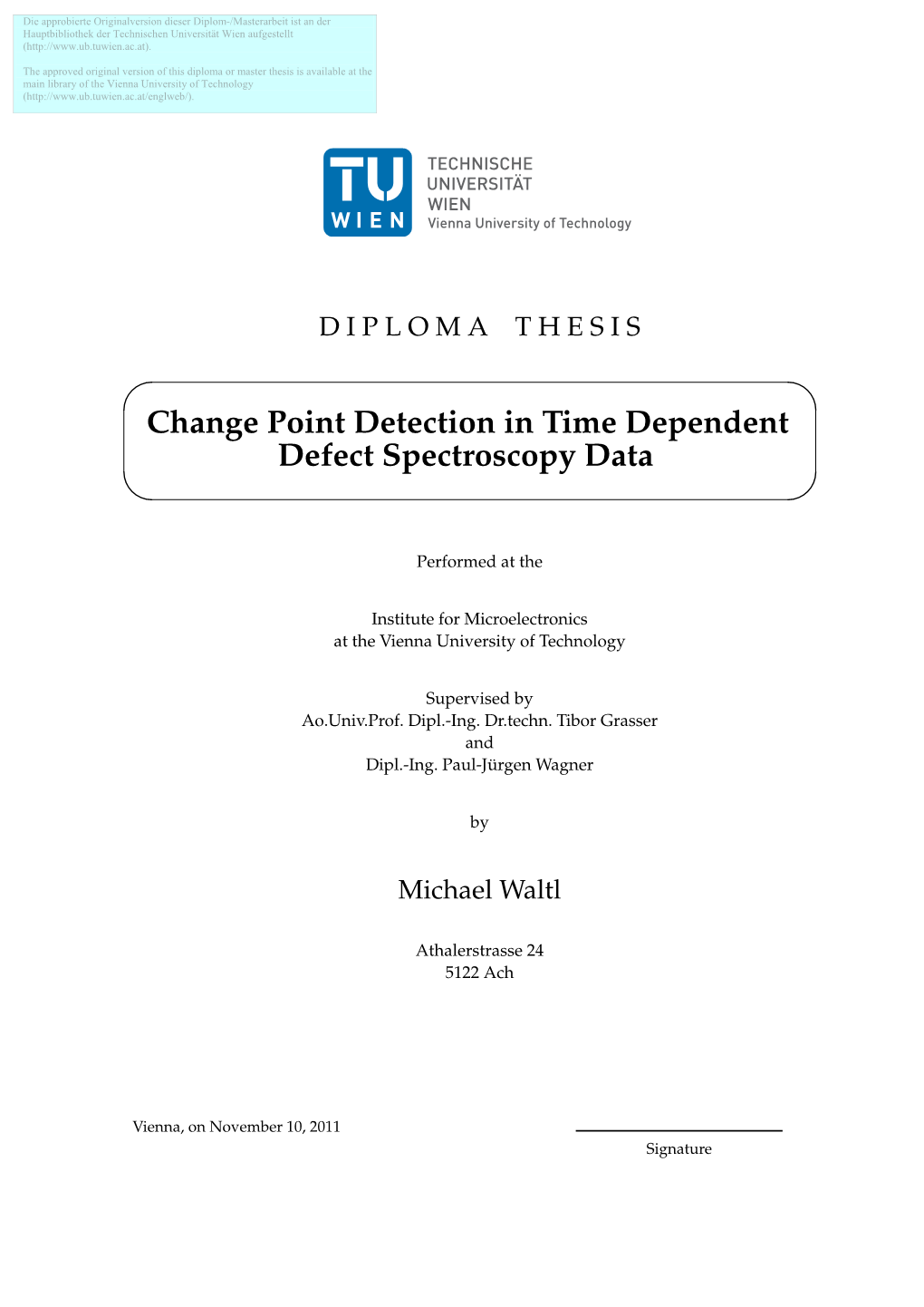 Change Point Detection in Time Dependent Defect Spectroscopy Data " !