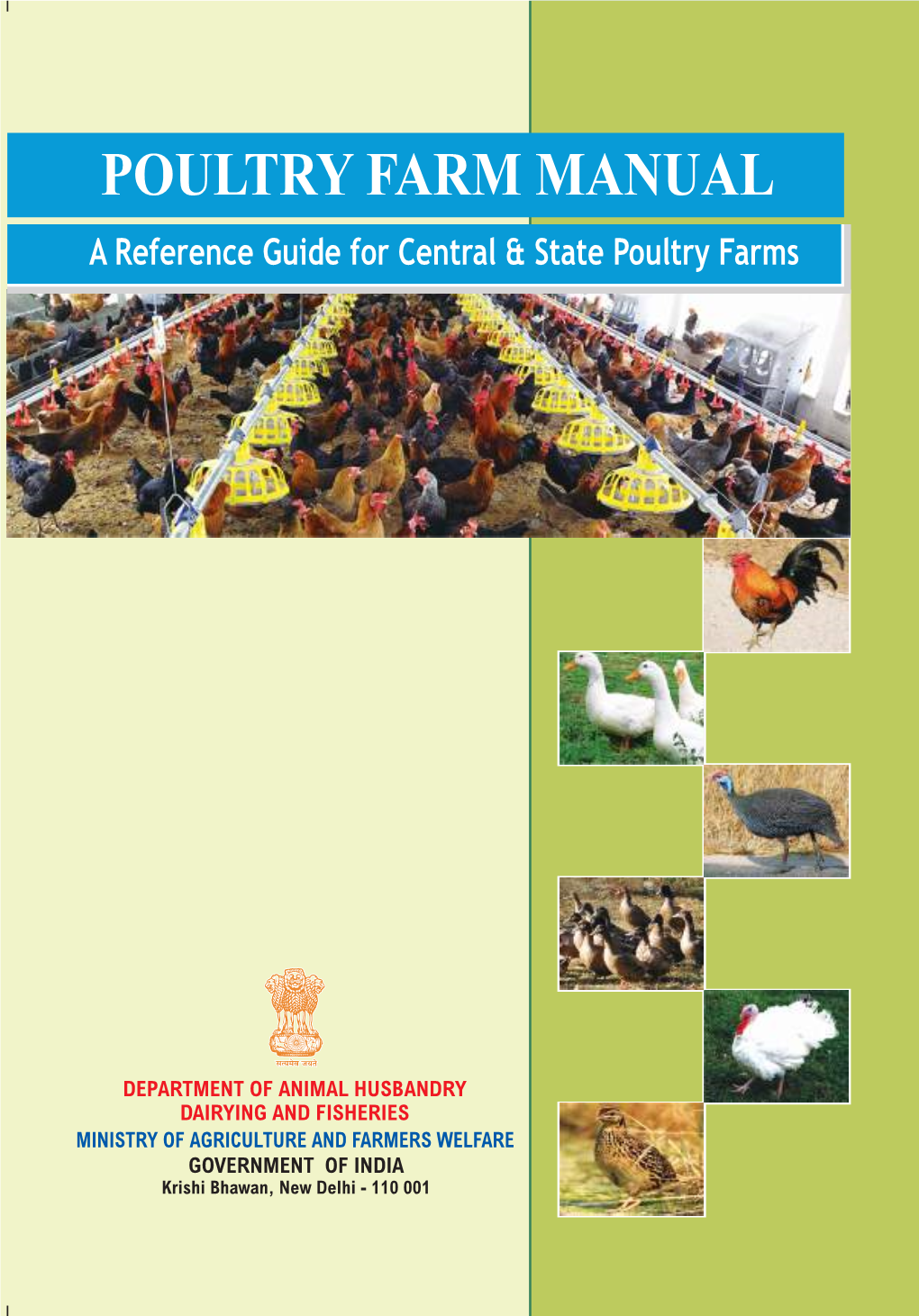 Poultry Farm Manual a Reference Guide for Central & State Poultry Farms 2014-15