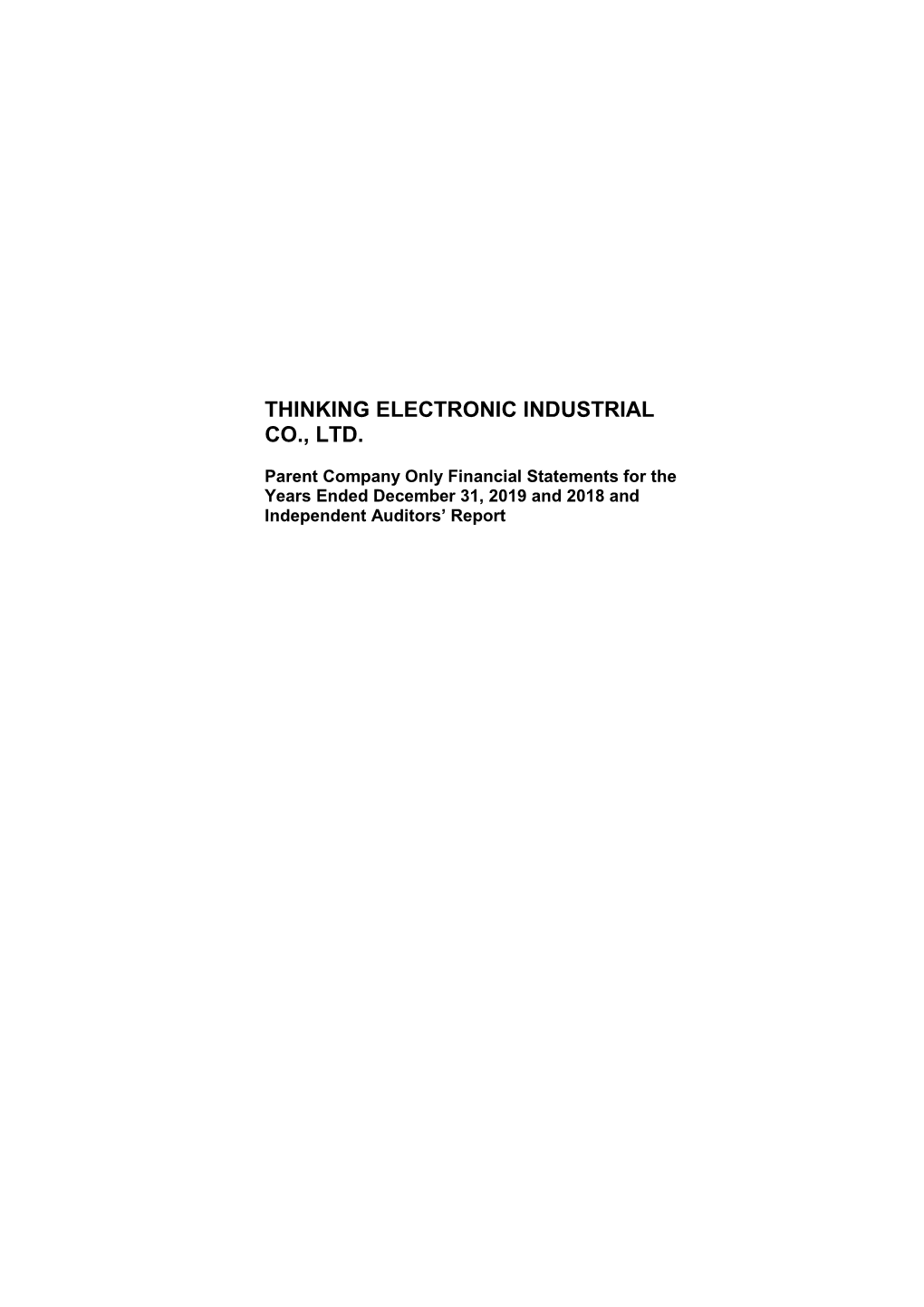 Thinking Electronic Industrial Co., Ltd