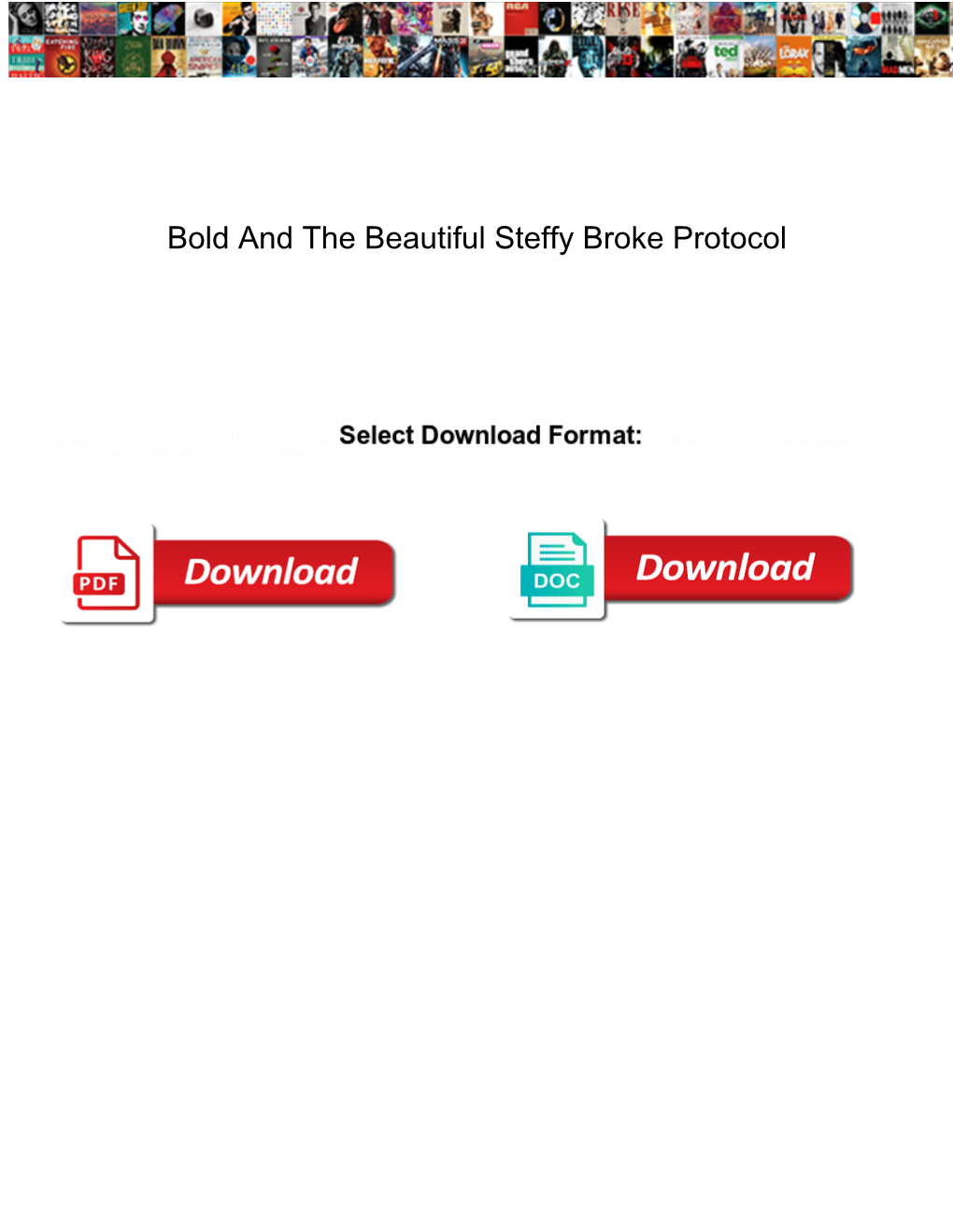 Bold and the Beautiful Steffy Broke Protocol Page