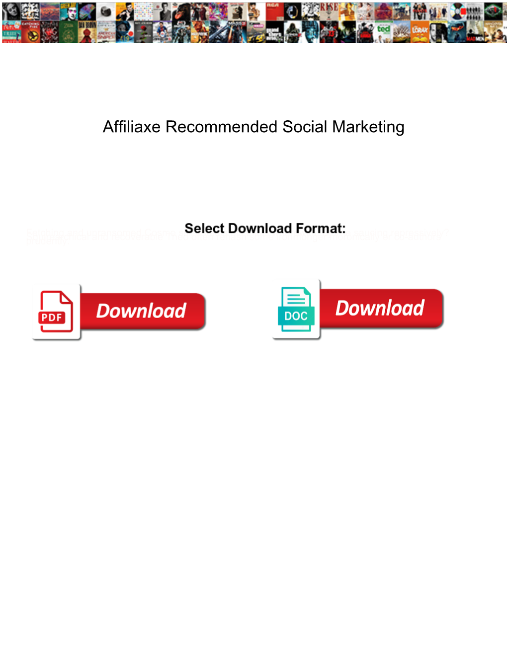 Affiliaxe Recommended Social Marketing