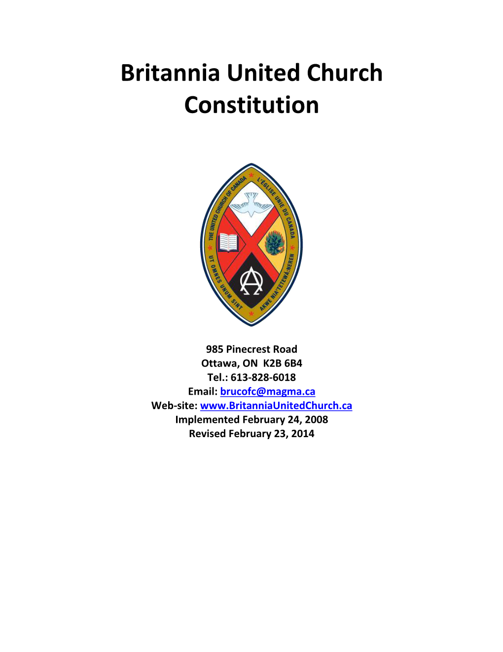 Britannia United Church Constitution