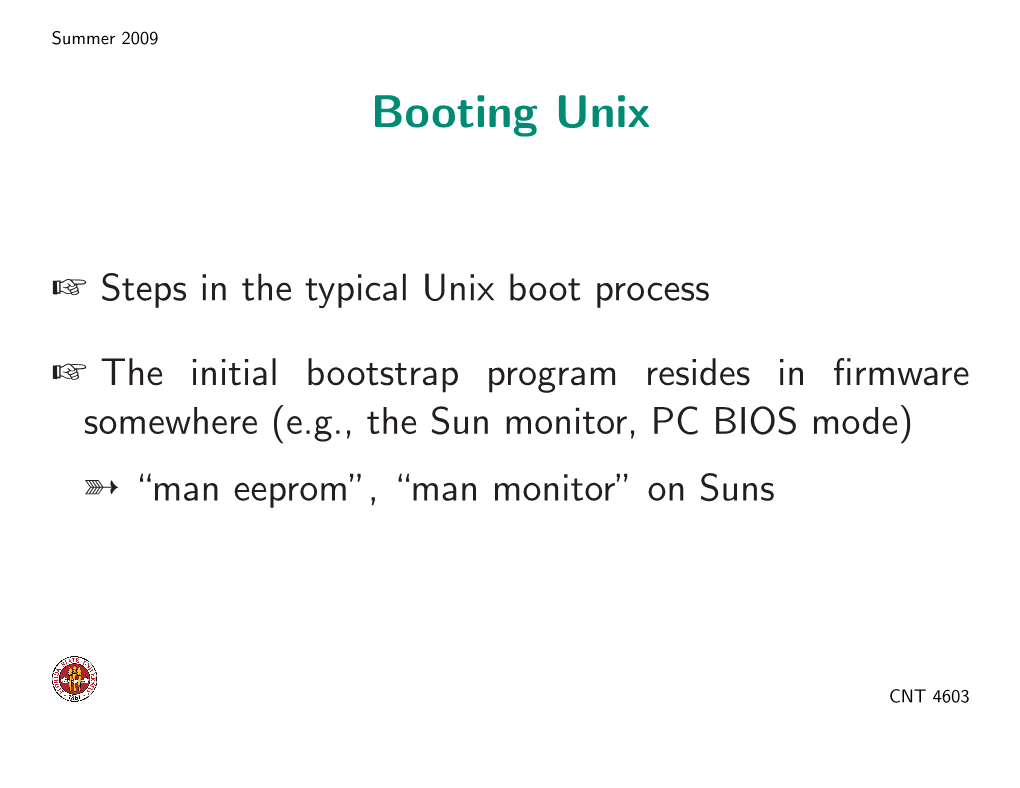 Booting Unix