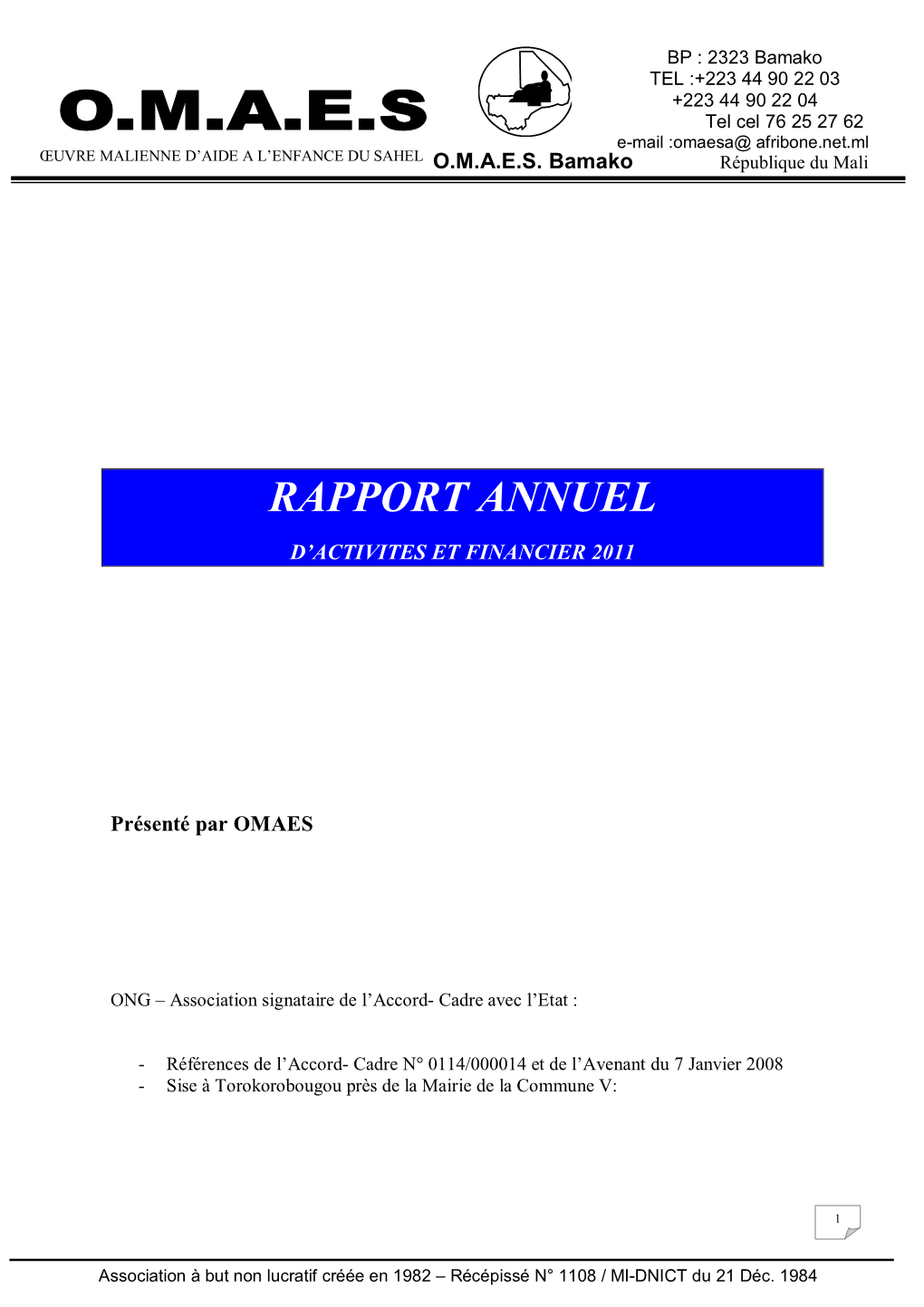 Rapport Annuel