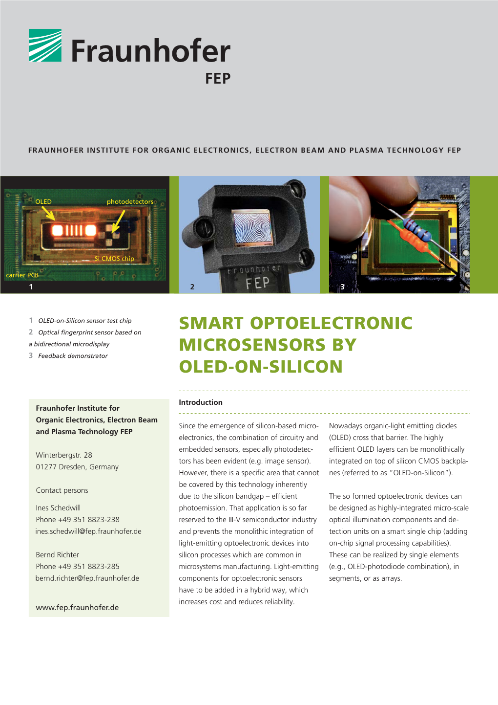 Smart Optoelectronic Microsensors by OLED-On-Silicon