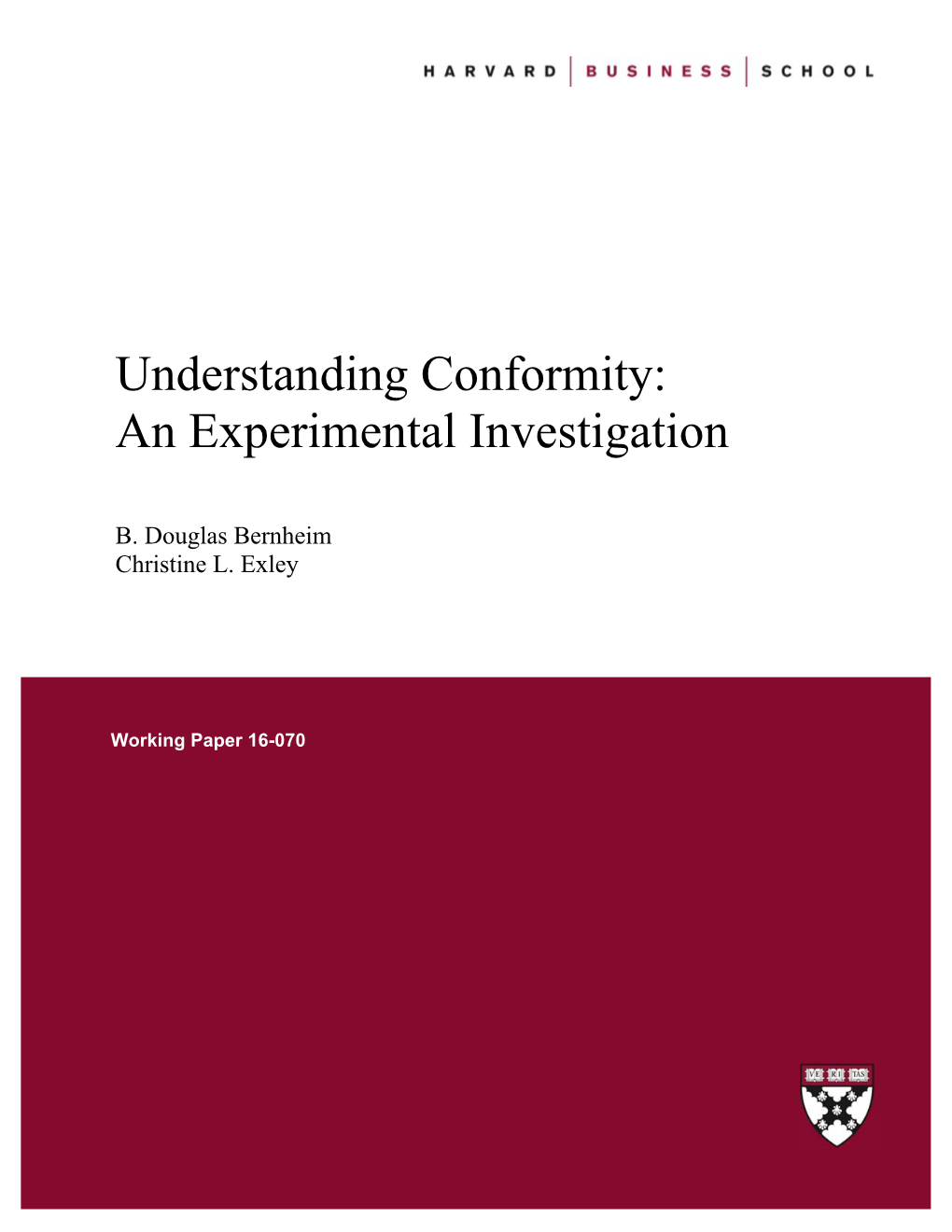 Understanding Conformity: an Experimental Investigation