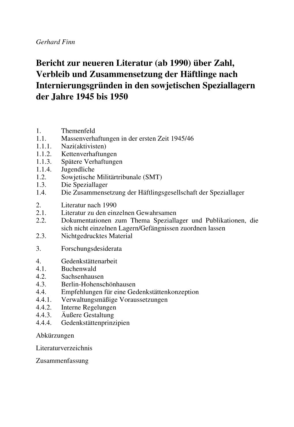 Bericht Zur Neueren Literatur (Ab 1990)