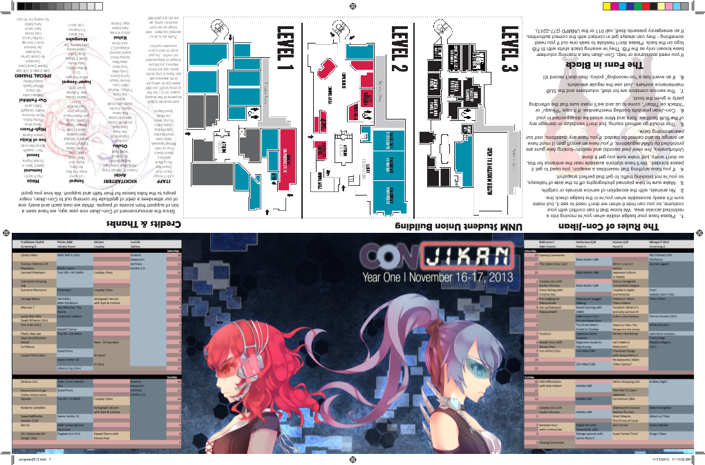 Credits & Thanks UNM Student Union Building the Rules of Con-Jikan