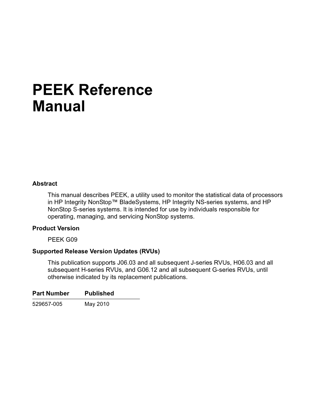 PEEK Reference Manual