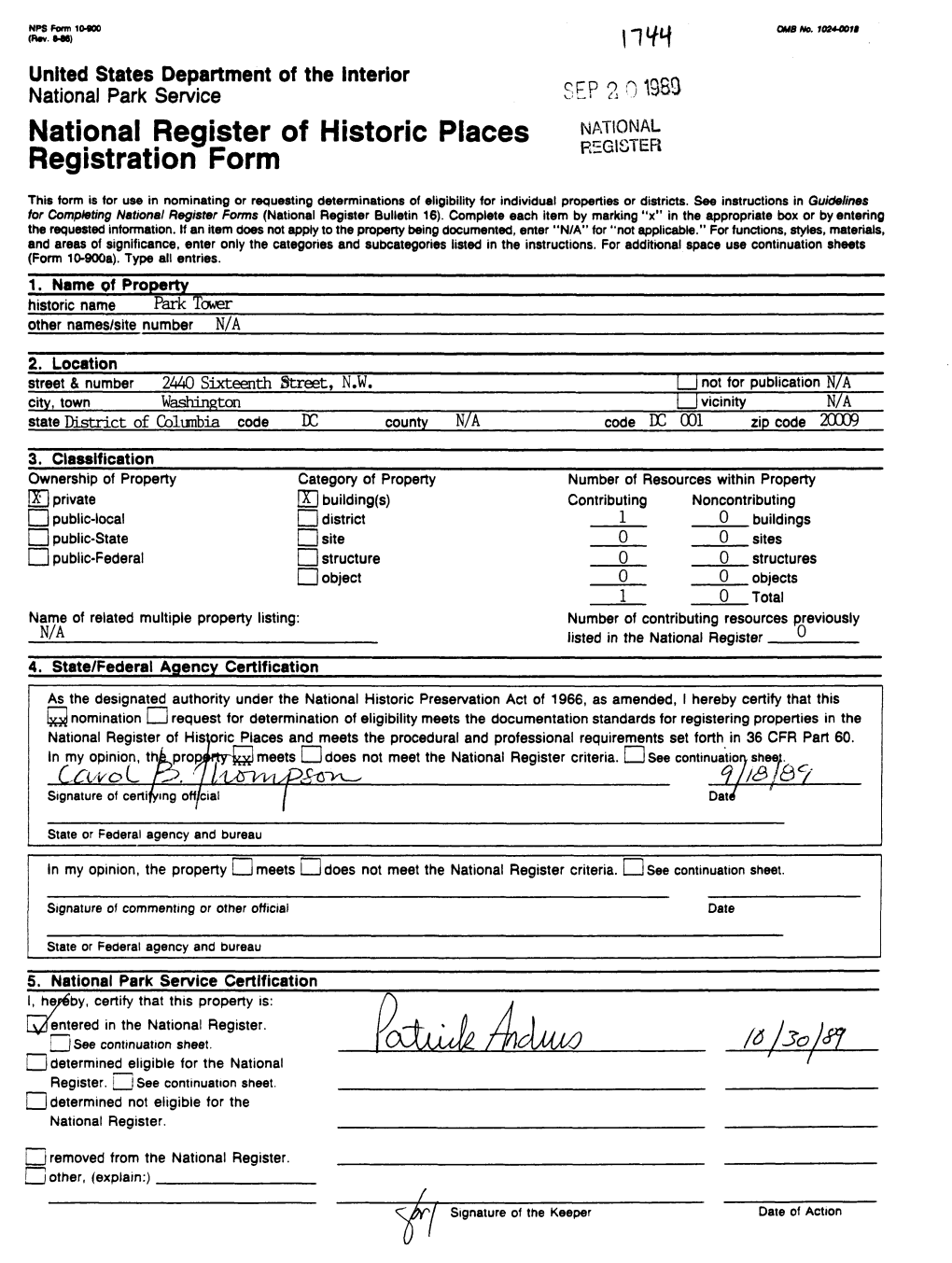 National Register of Historic Places Registration Form