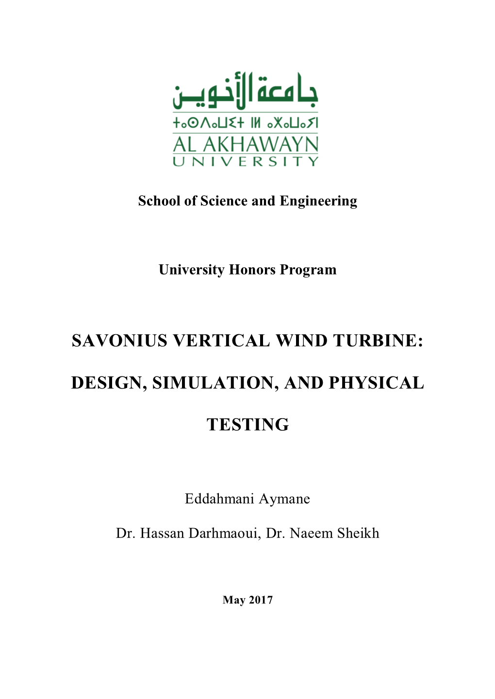 Savonius Vertical Wind Turbine