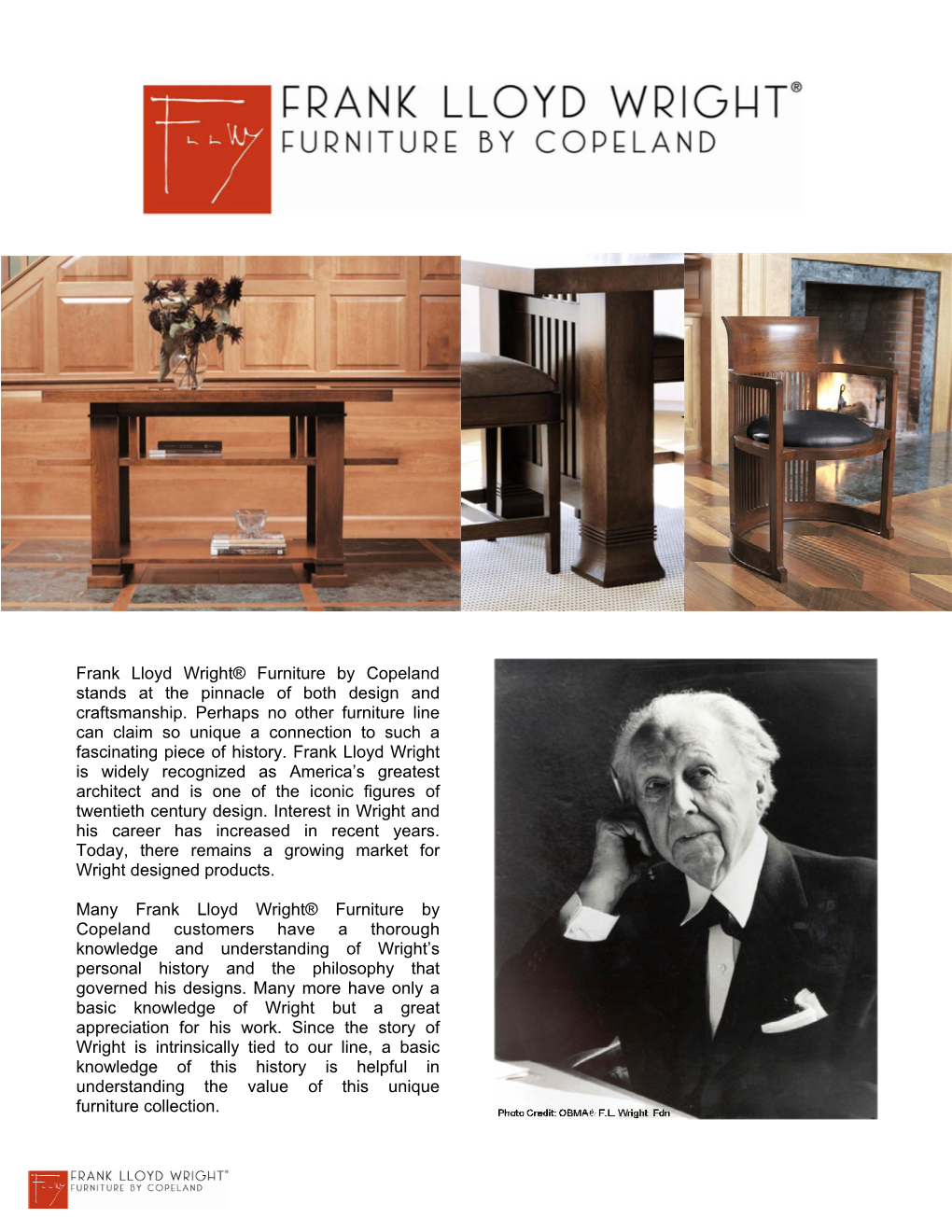 Frank Lloyd Wright® Furniture by Copeland Stands at the Pinnacle of Both Design and Craftsmanship