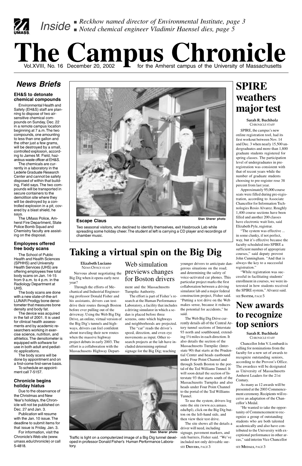 The Campus Chronicle Dec. 20, 2002