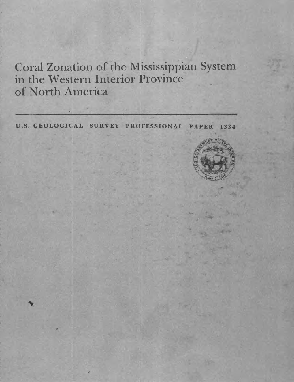 Coral Zonation of the Mississippian System in the Western Interior Province of North America