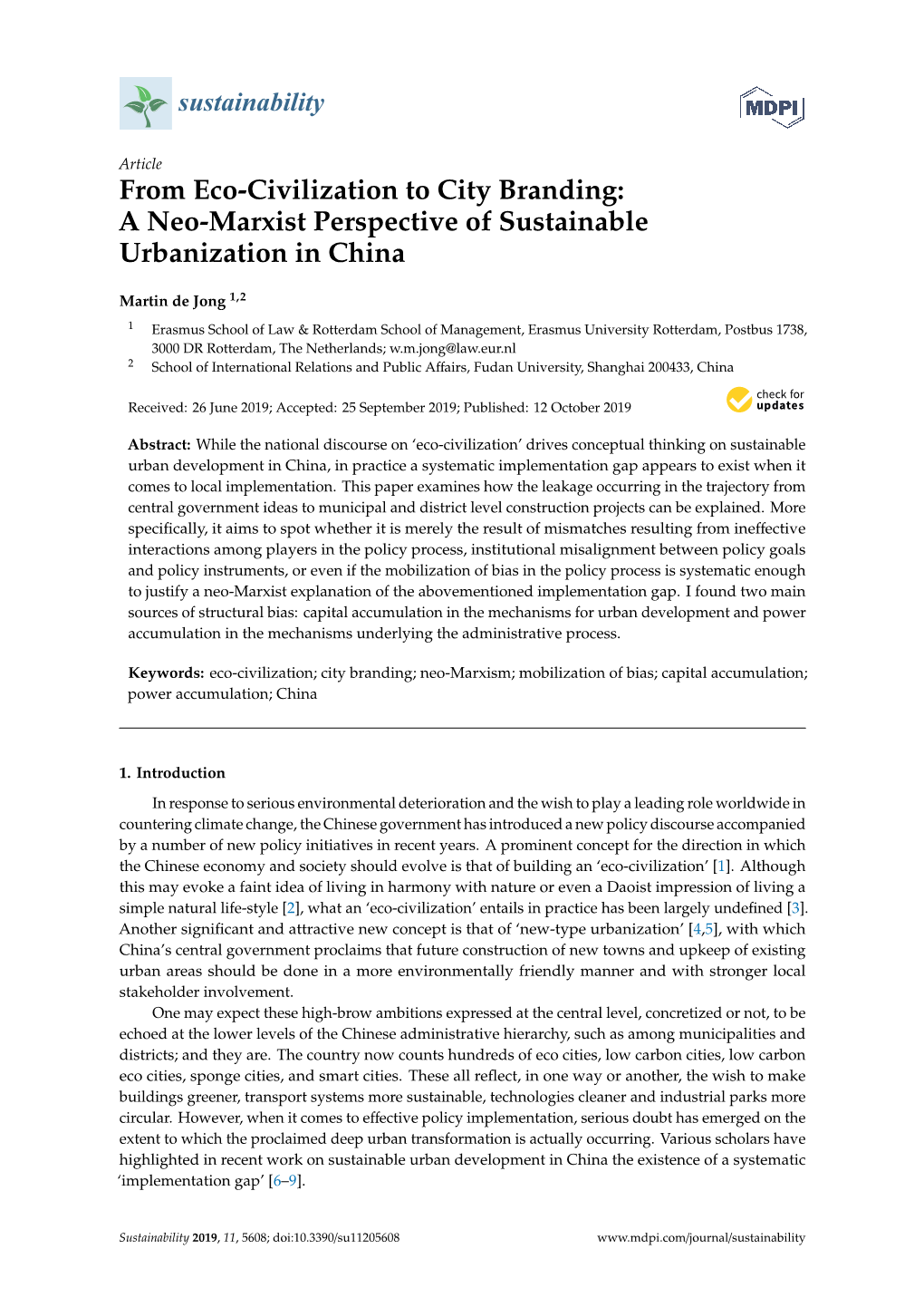 A Neo-Marxist Perspective of Sustainable Urbanization in China