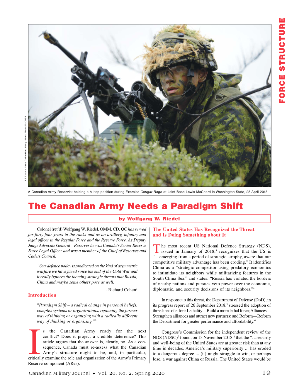 The Canadian Army Needs a Paradigm Shift