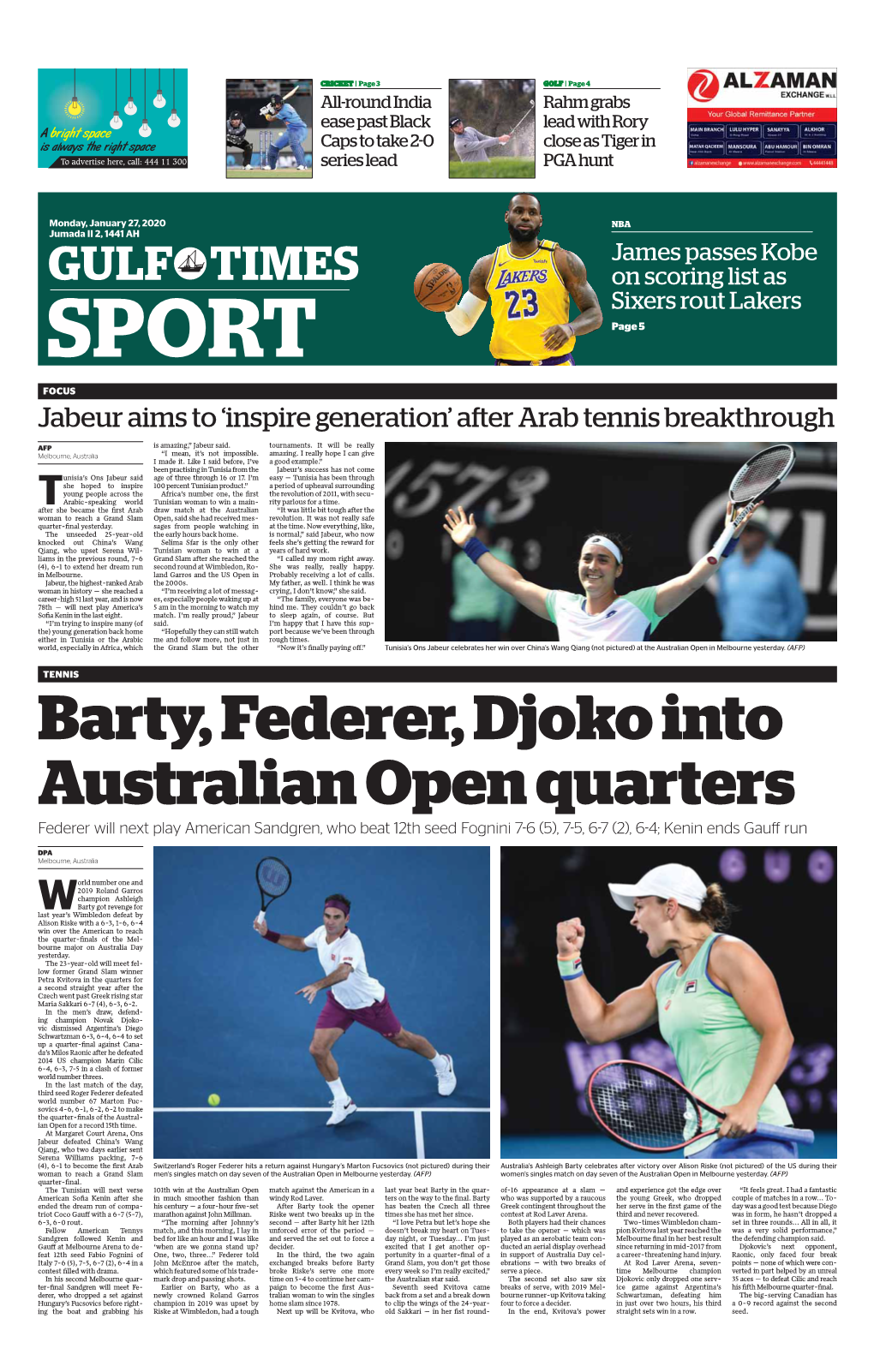 Australian “It Was Little Bit Tough After the Woman to Reach a Grand Slam Open, Said She Had Received Mes- Revolution