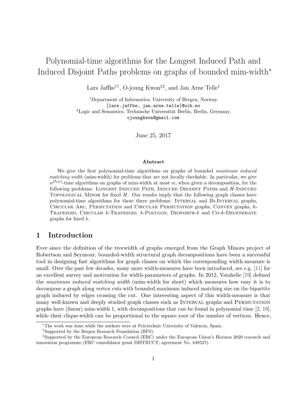 Polynomial-Time Algorithms for the Longest Induced Path and Induced Disjoint Paths Problems on Graphs of Bounded Mim-Widthh