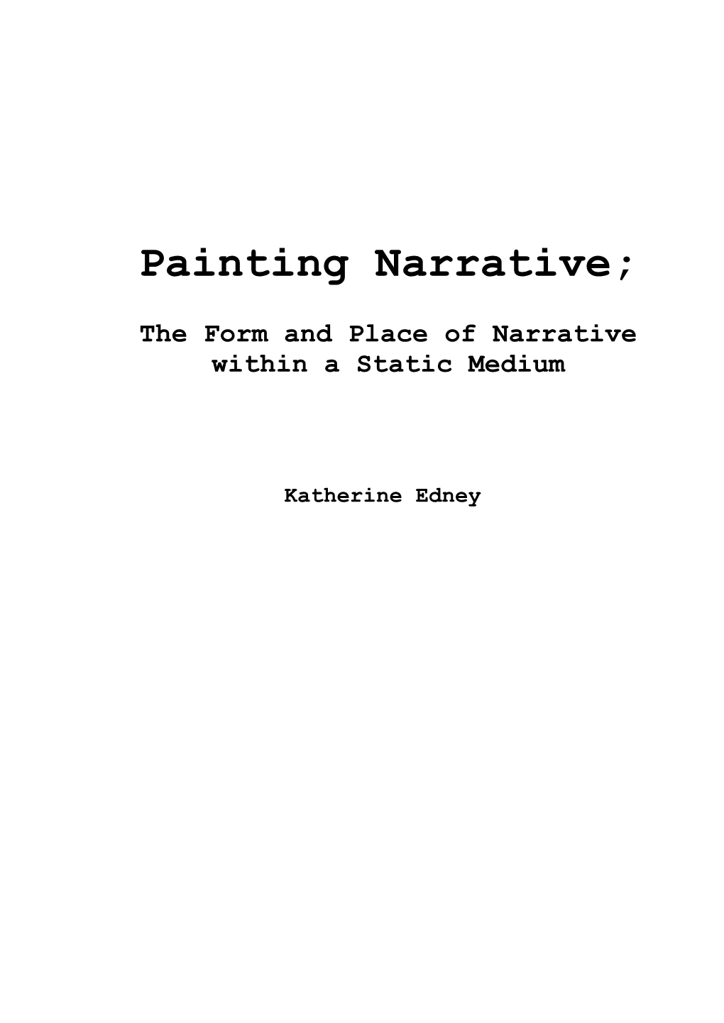 Painting Narrative;