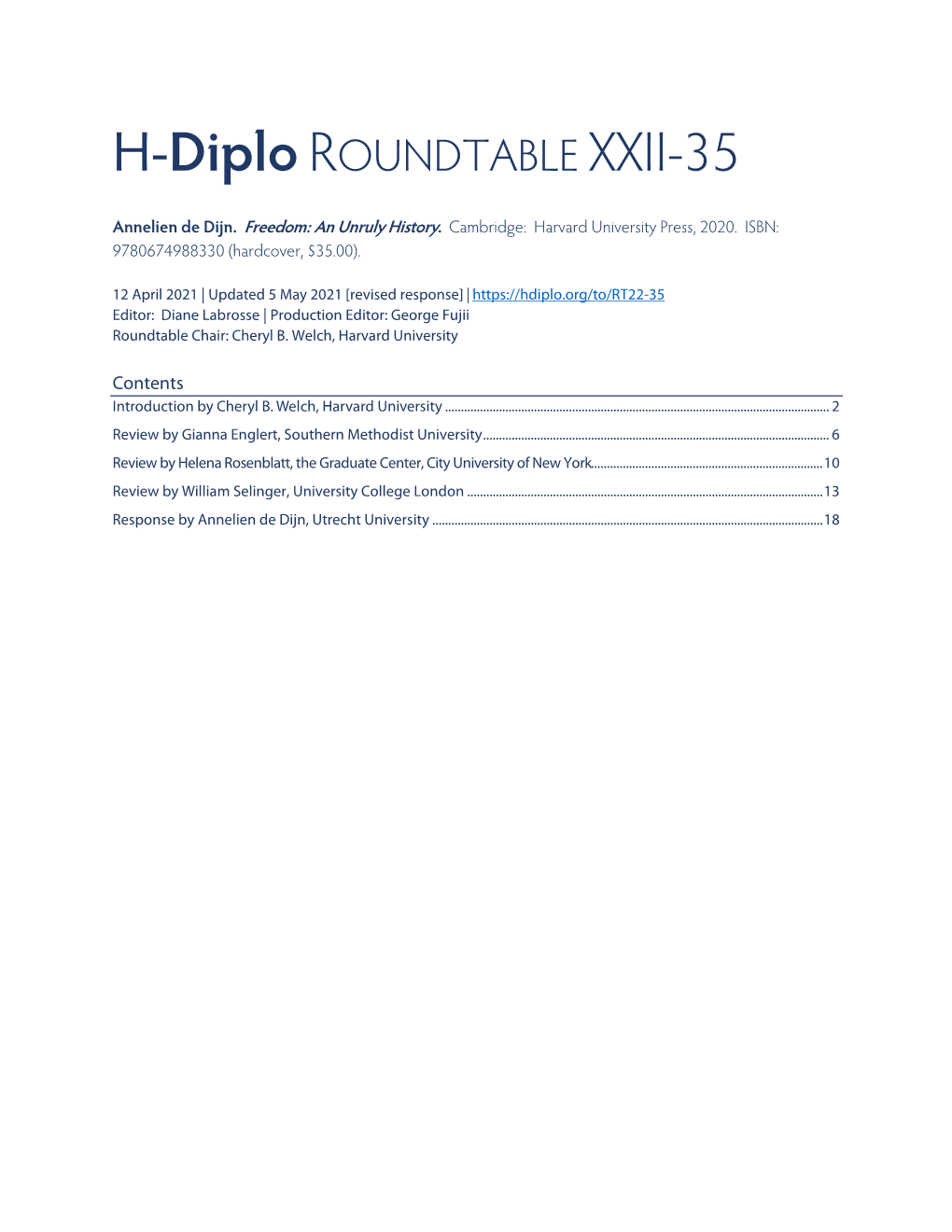H-Diplo ROUNDTABLE XXII-35