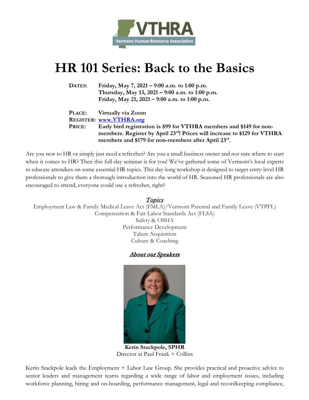 HR 101 Series: Back to the Basics