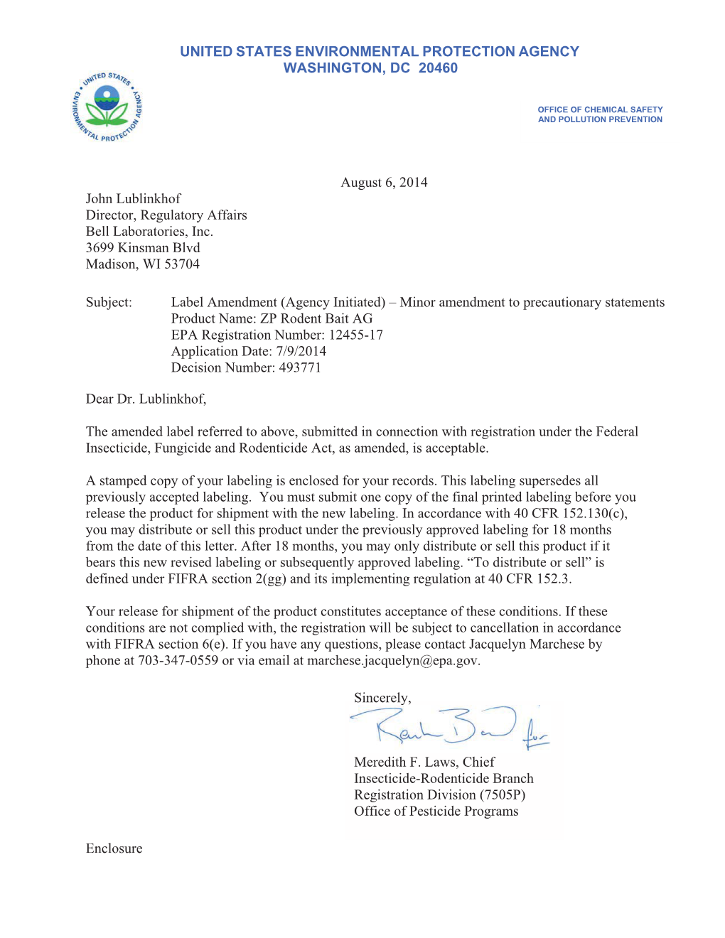US EPA, Pesticide Product Label, ZP RODENT BAIT AG,06/08/2014