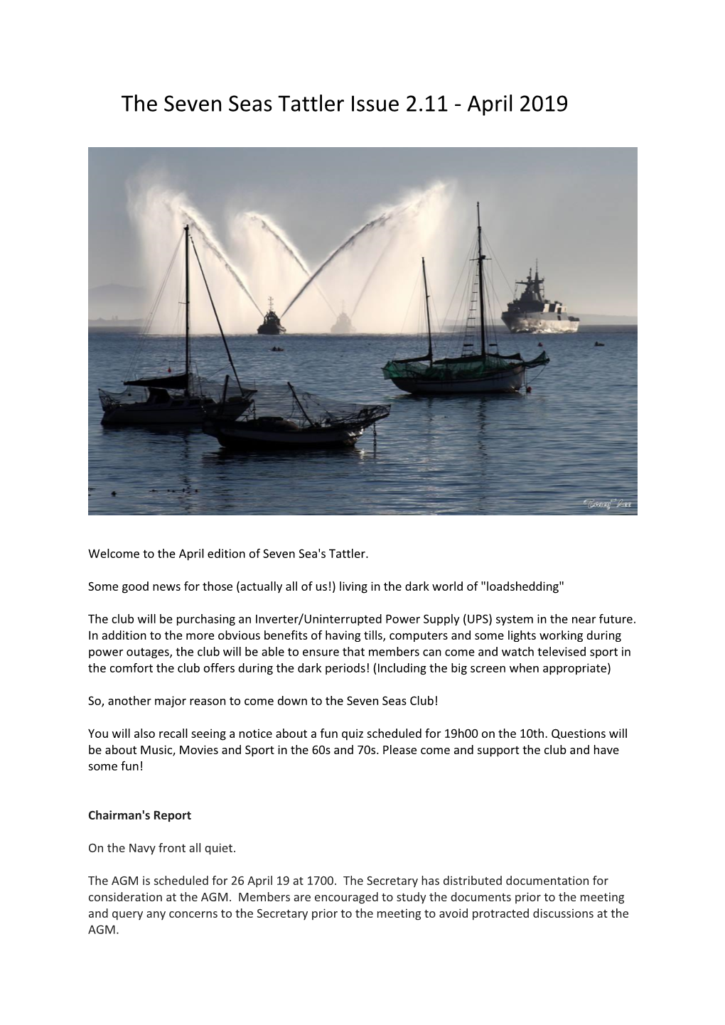 The Seven Seas Tattler Issue 2.11 - April 2019