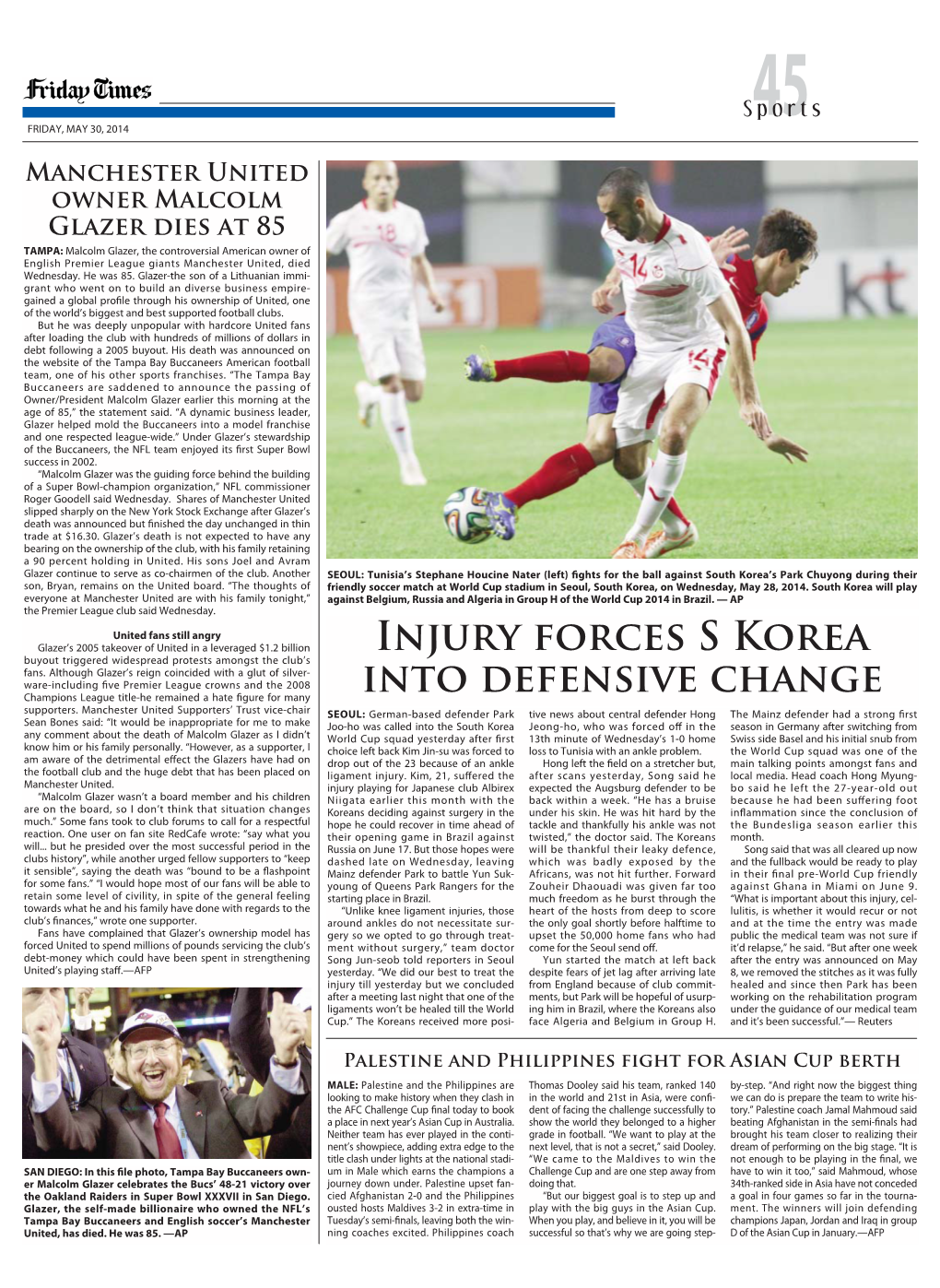 Injury Forces S Korea Into Defensive Change