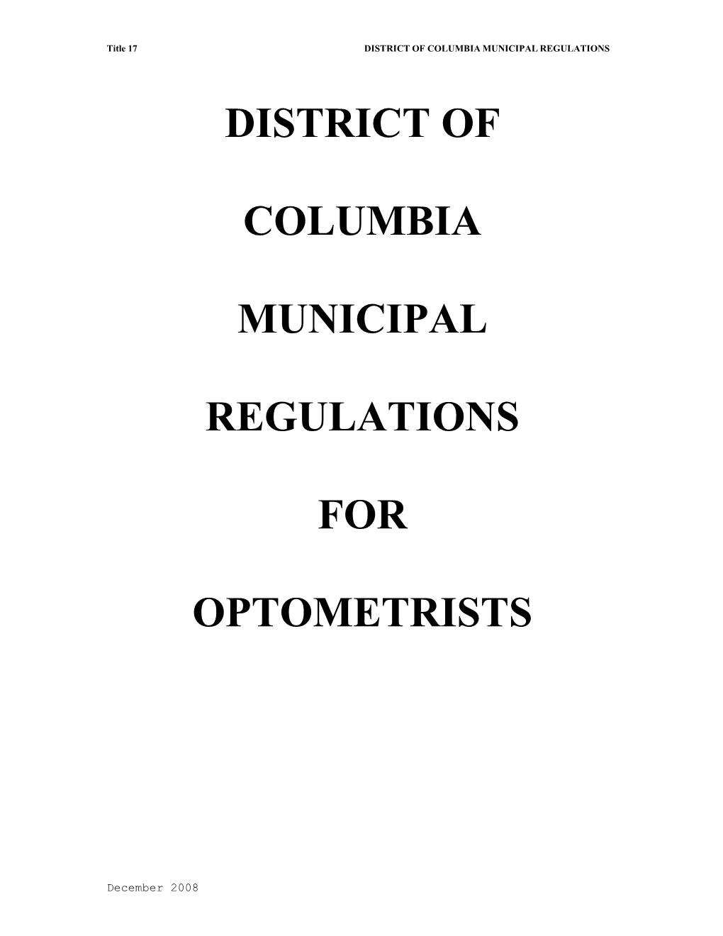 District of Columbia Municipal Regulations
